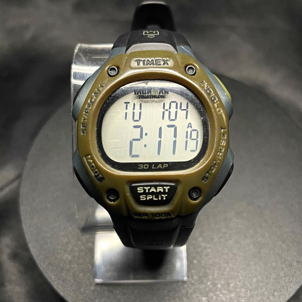 Timex Ironman Triathlon 30 Lap Digital Quartz Watch Black Resin Strap 100m